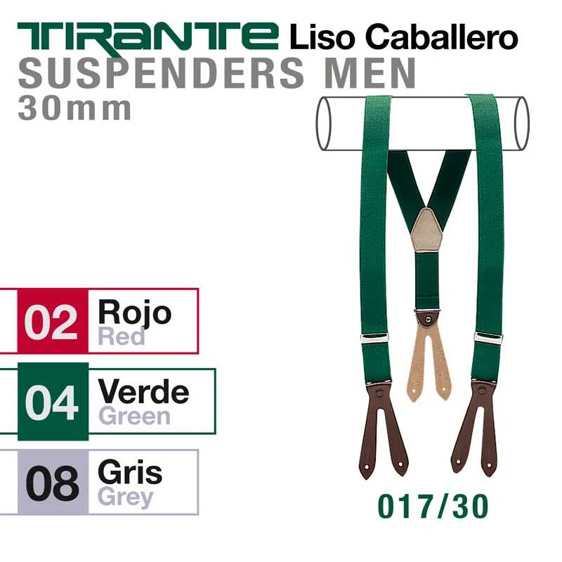 Suspensórios para homem com partes em couro e metal, disponível em várias cores.
