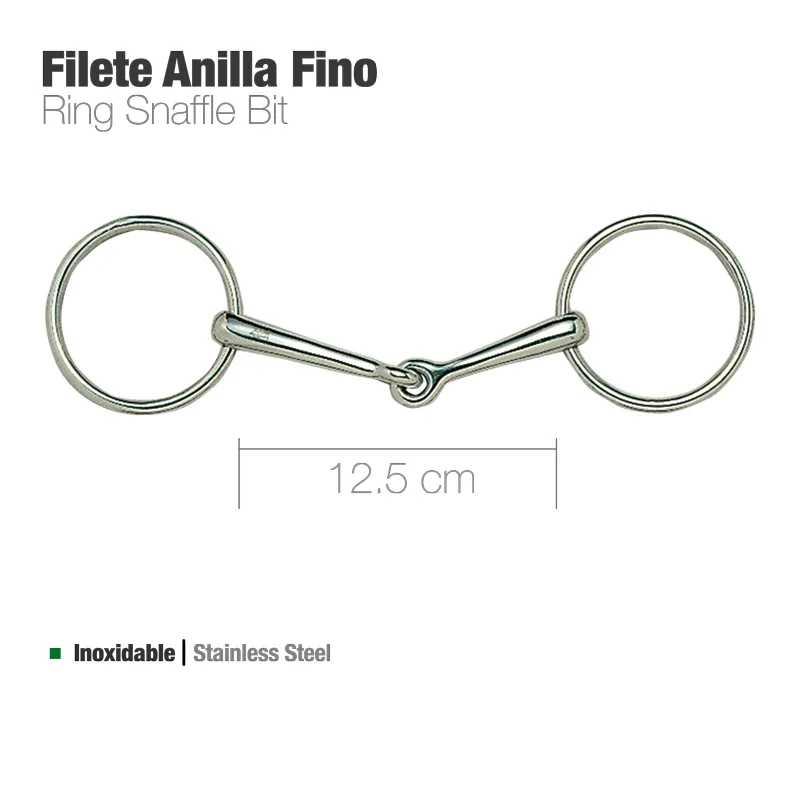 Filete anilla fino em aço inoxidável com duas argolas e meio articulado, 12,5 cm.