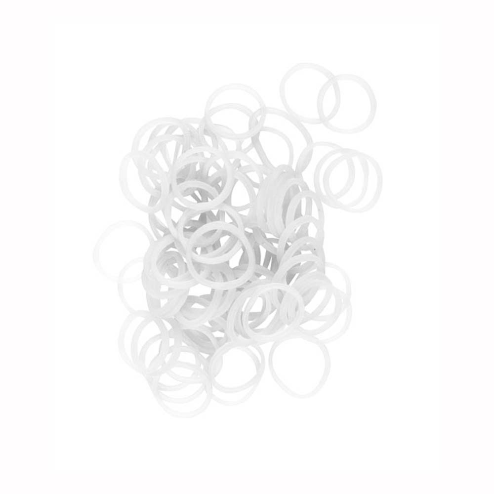 Elásticos brancos transparentes pequenos redondos de silicone
