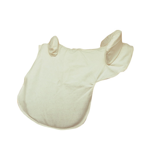 Capa protetora branca em tecido com elevações acolchoadas