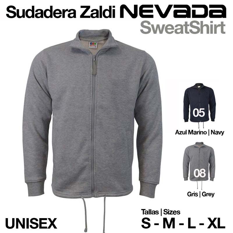 Sudadera cinzenta com fecho de correr e punhos ajustados