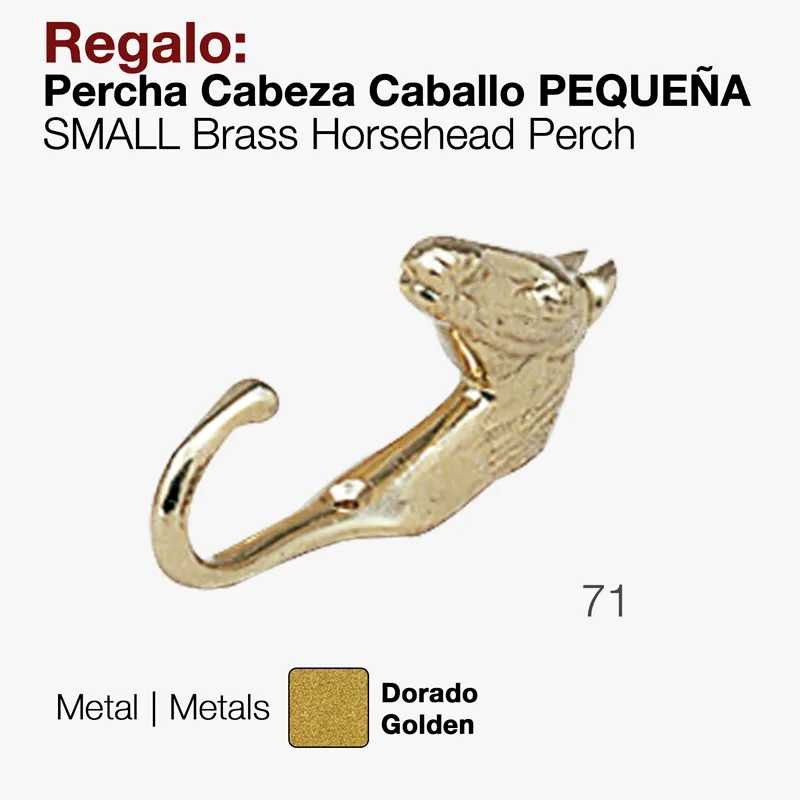 Gancho de metal dourado com design de cabeça de cavalo pequena
