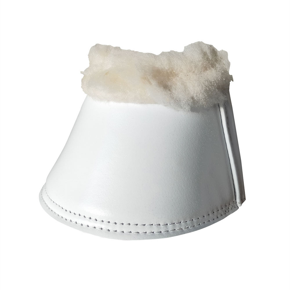 Proteção branca para casco de cavalo com lã interna