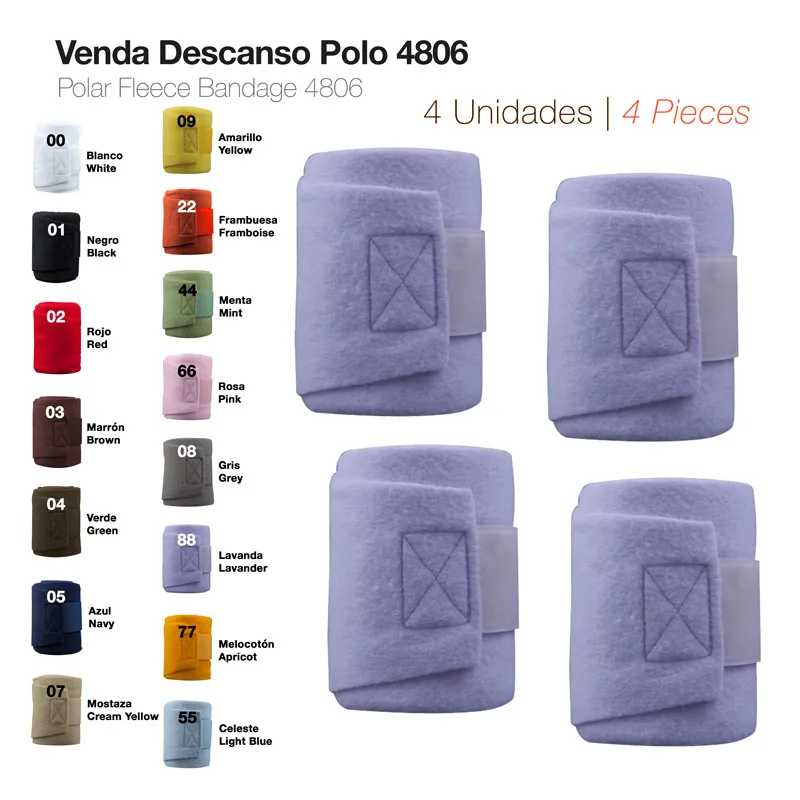 Venda Descanso Polo 4806 em polar fleece na cor lavanda, com quatro unidades mostradas
