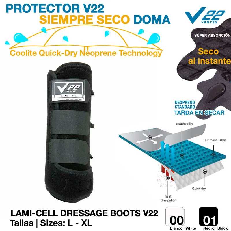 Botas de treino para cavalos Lami-Cell Protector V22, secagem rápida, tamanhos L e XL