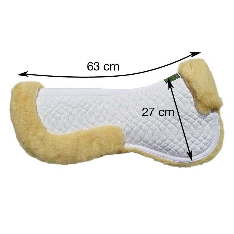 Tapete de sela branco acolchoado com bordas em pele sintética