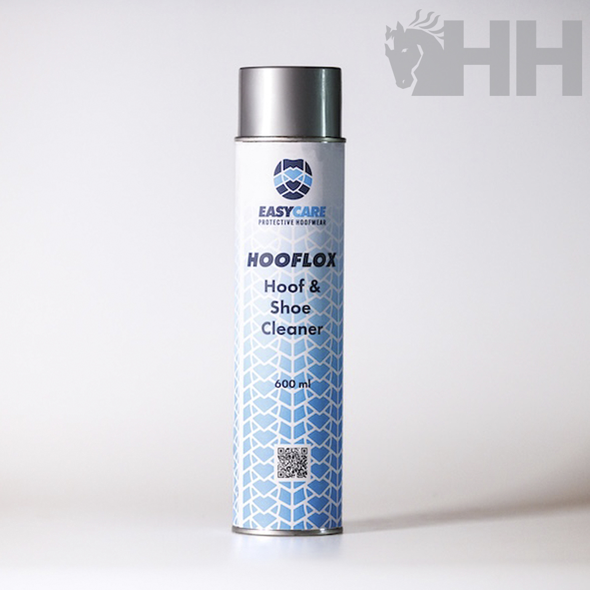 Frasco de pulverizador de limpador para cascos e sapatos com rótulo azul e branco