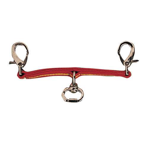 Extensor vermelho com mosquetões e anel metálico