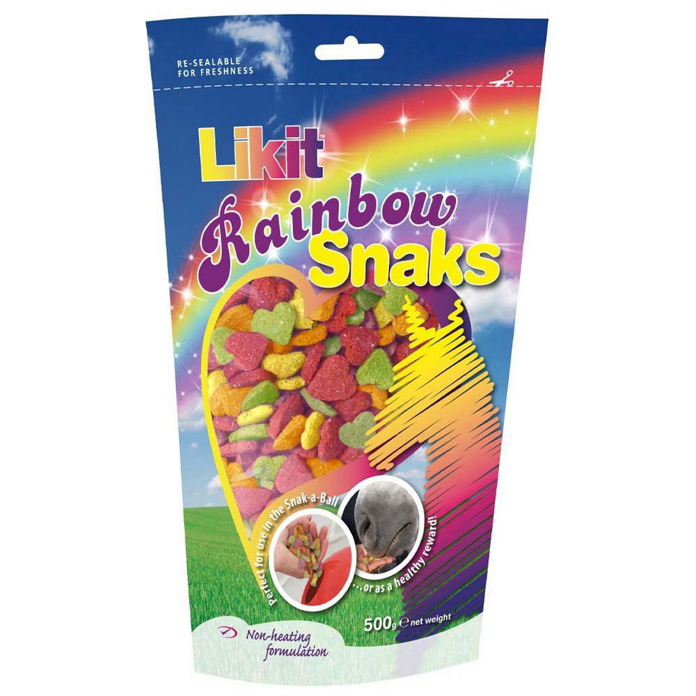 Pacote de petisco para cavalos Likit Rainbow Snaks colorido com arco-íris