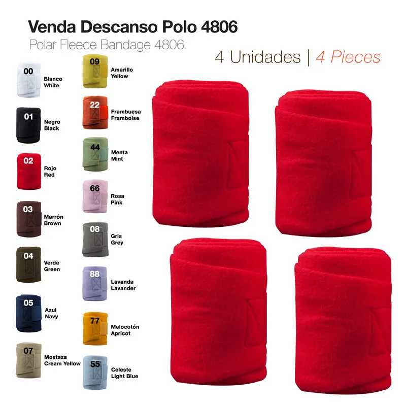 Quatro vendas de descanso polar vermelhas Polo 4806 com tabela de cores variadas