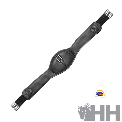 Cilha preta para cavalo com fivelas metálicas