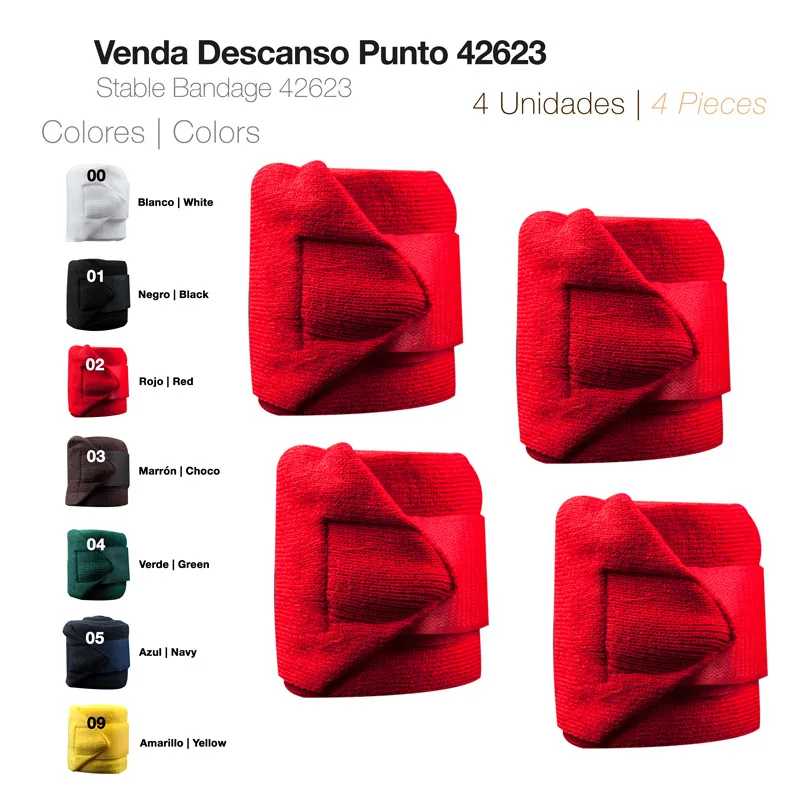 Quatro vendas de descanso vermelhas modelo 42623 feitas de tecido