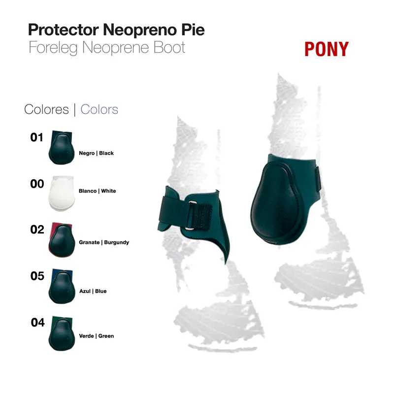 Protetores de neopreno para casco de cavalo em várias cores com texto de cores e marca PONY