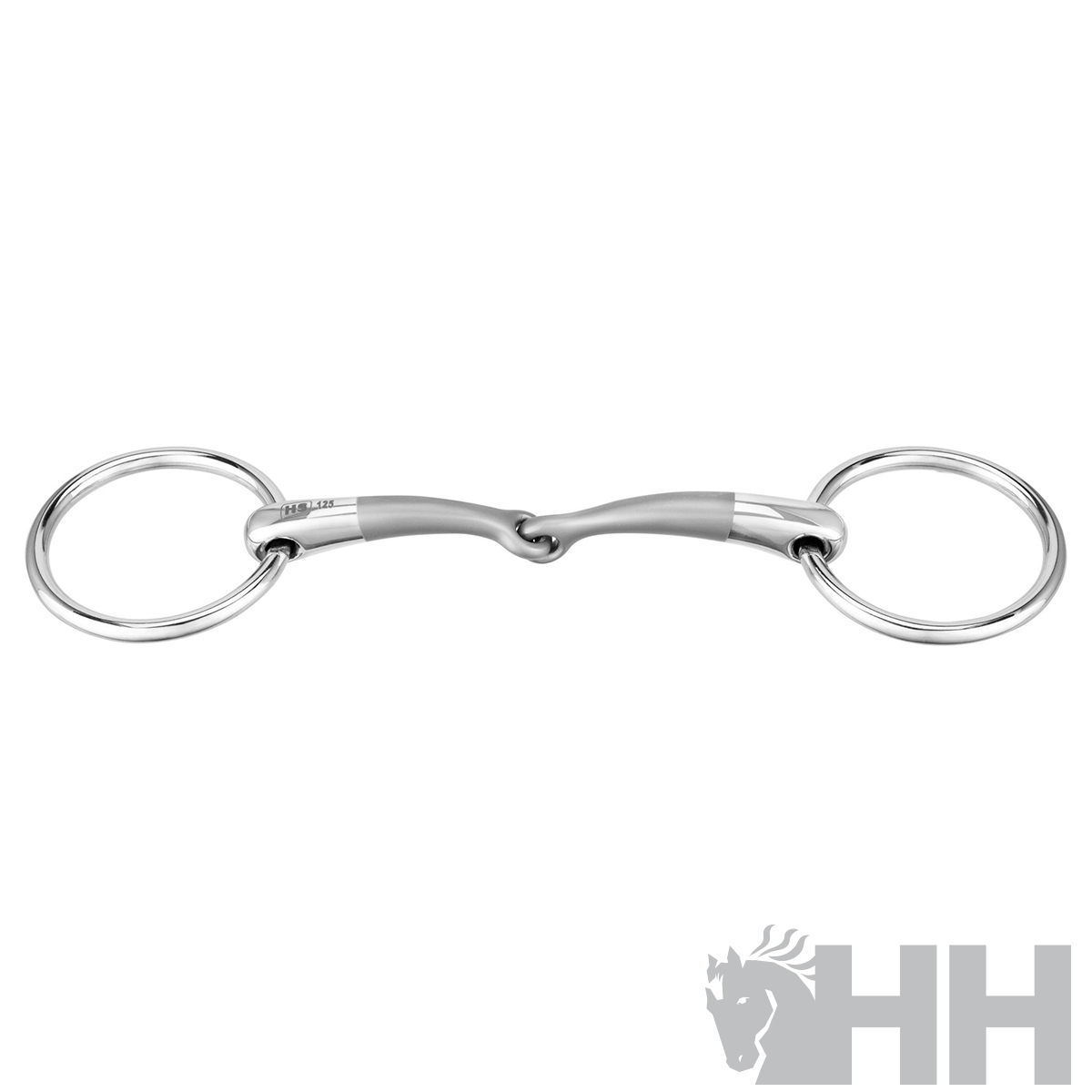 Freio de aço inoxidável com anéis circulares grandes e peça central curva