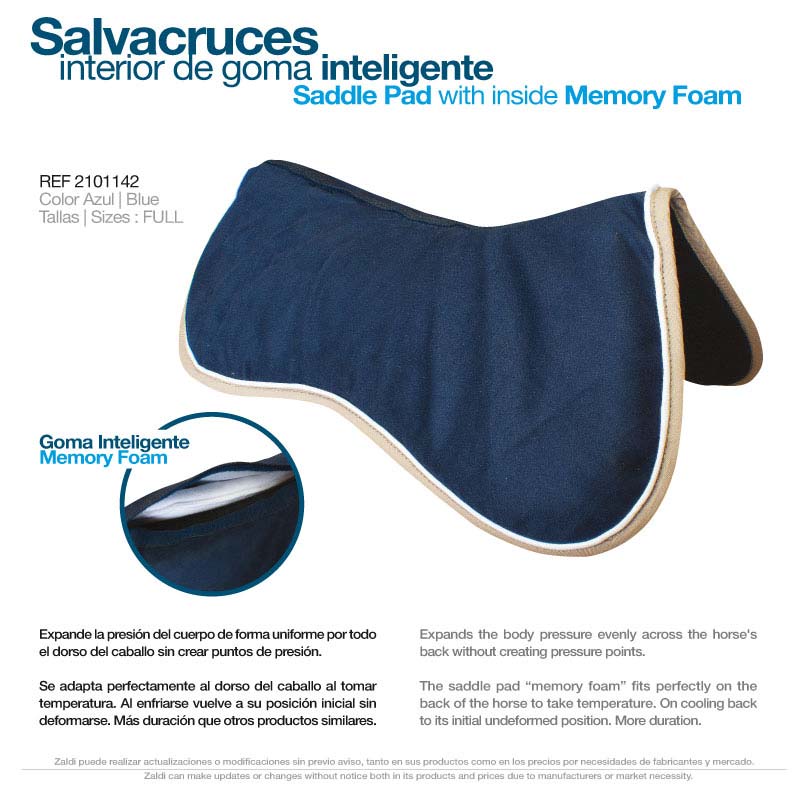 Salvacruces azul com espuma viscoelástica e bordas bege, tamanho full