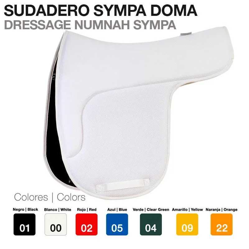 Protetor de sela branco acolchoado com texto e paleta de cores disponível