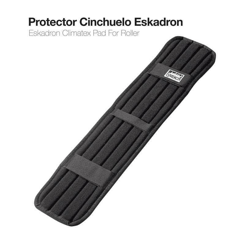 Protector Cinchuelo Eskadron preto acolchoado com etiqueta e fitas elásticas