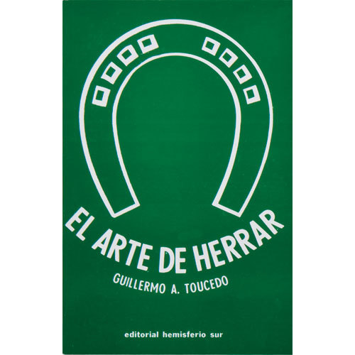 Capa verde de livro com ferradura branca e texto em branco.