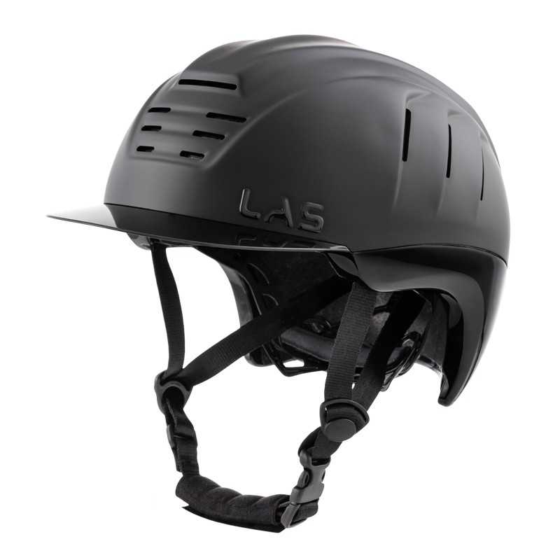 Capacete de proteção preto fosco com correias ajustáveis