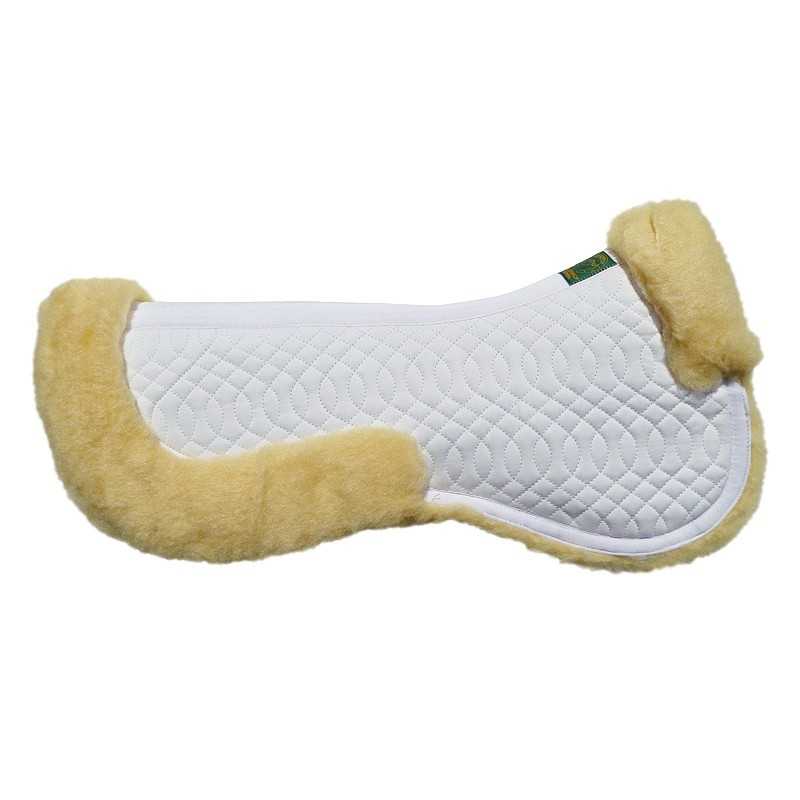 Tapete de sela branco com pêlo amarelo claro