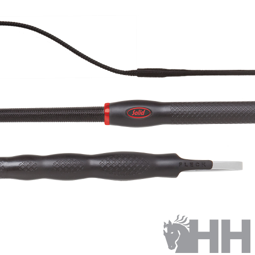 Ferramenta preta texturizada para limpeza de cachimbo com detalhes em vermelho e texto 'Solid' e 'FLECK'