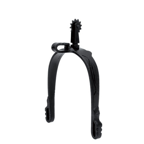 Espora metálica preta com esporão dentado