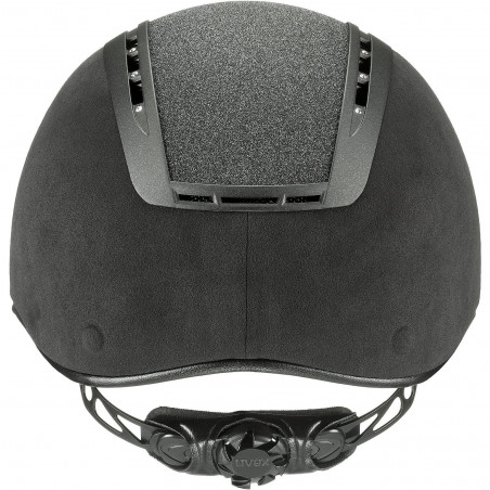 Capacete de equitação preto com ajuste traseiro e ventilação