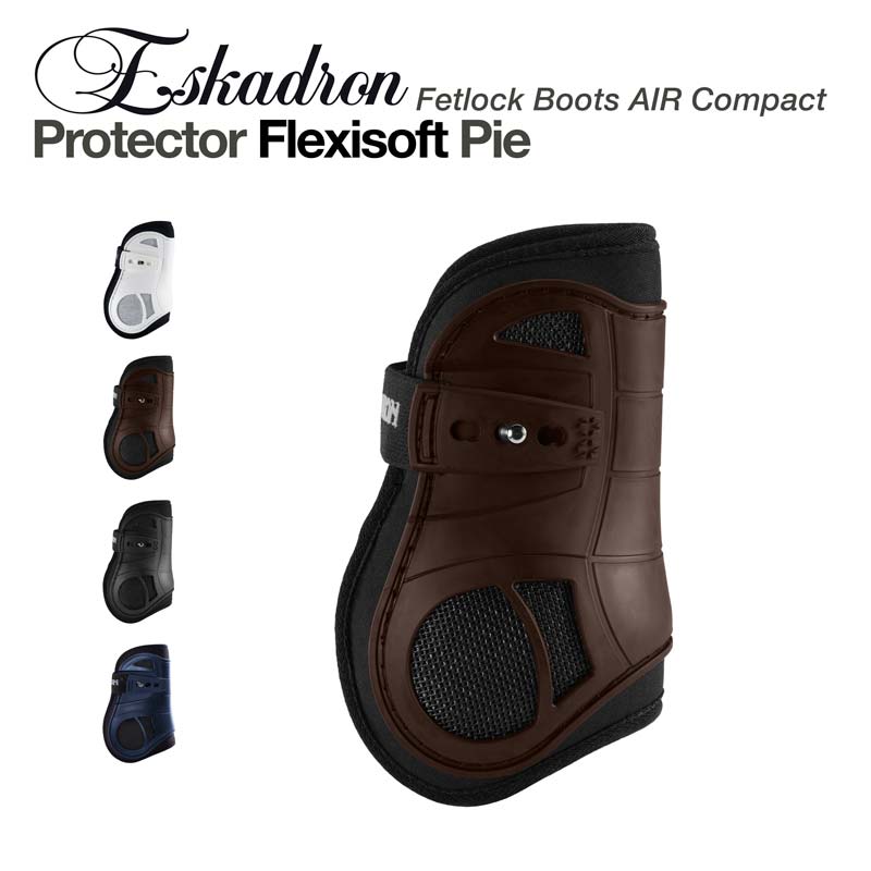 Botina de proteção castanha e preta para cavalo Eskadron Fetlock Boots AIR Compact Flexisoft Pie