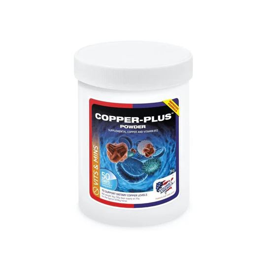 Frasco branco com suplemento Copper-Plus Powder