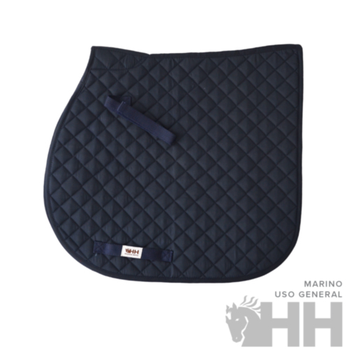 Tapete de sela azul-marinho acolchoado com etiqueta HH