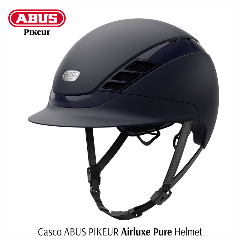 Capacete ABUS Pikeur Airluxe Pure azul escuro com tiras ajustáveis