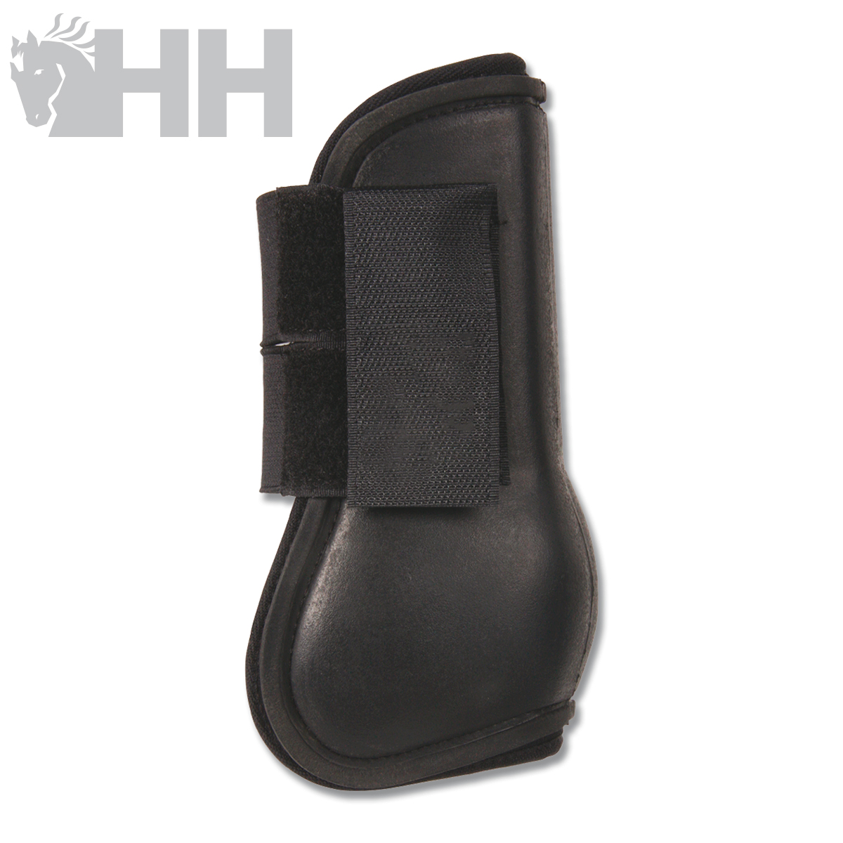 Protector de equitação preto com fecho de velcro e logótipo HH