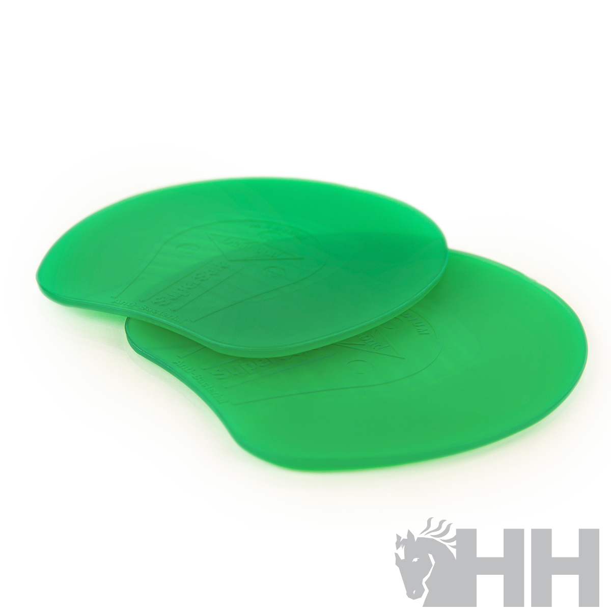 Palmilhas almofadadas verdes com relevo em forma de pegada