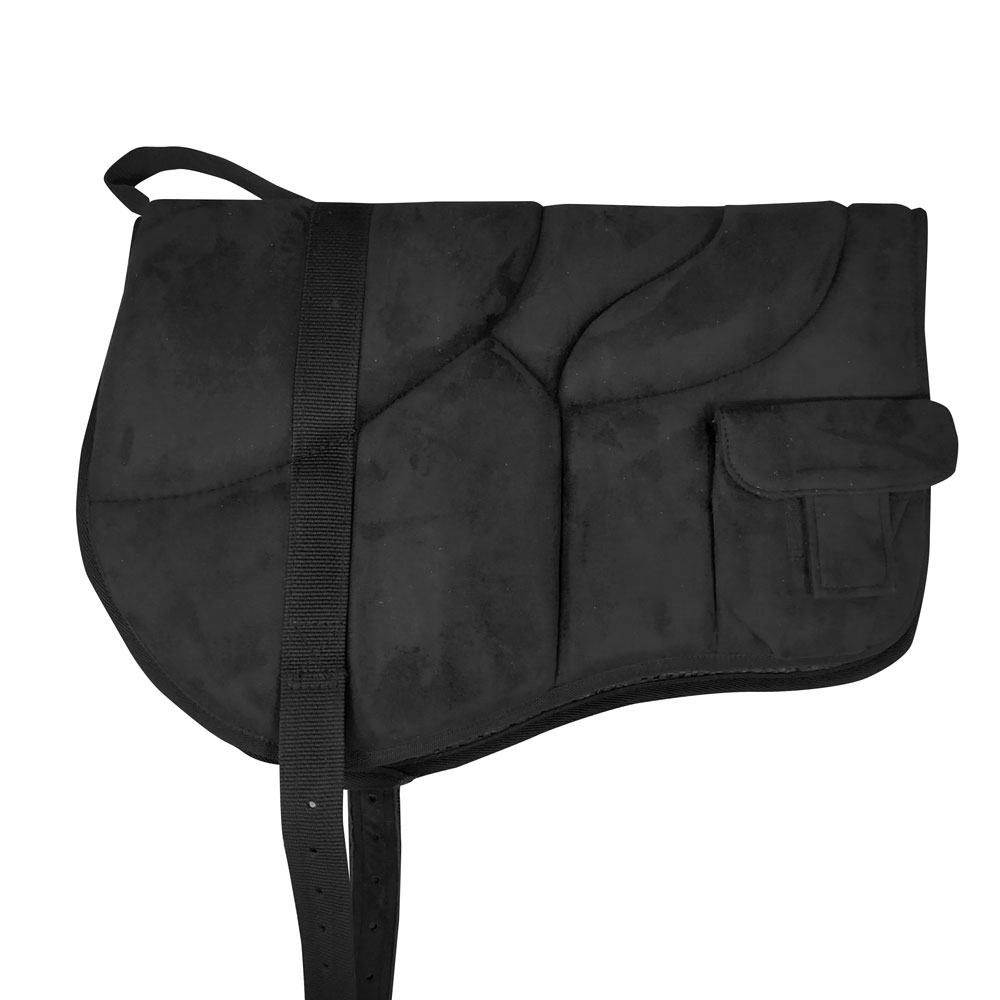 Sela preta para cavalo com bolso e correias