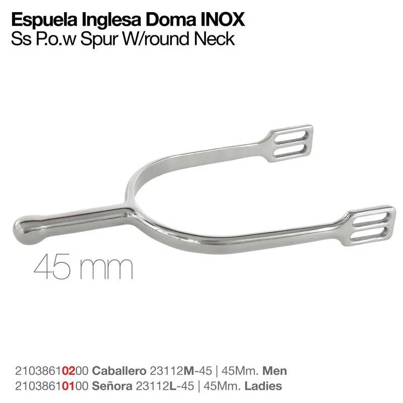 Espuela inglesa Doma INOX aço inox com pescoço redondo 45 mm