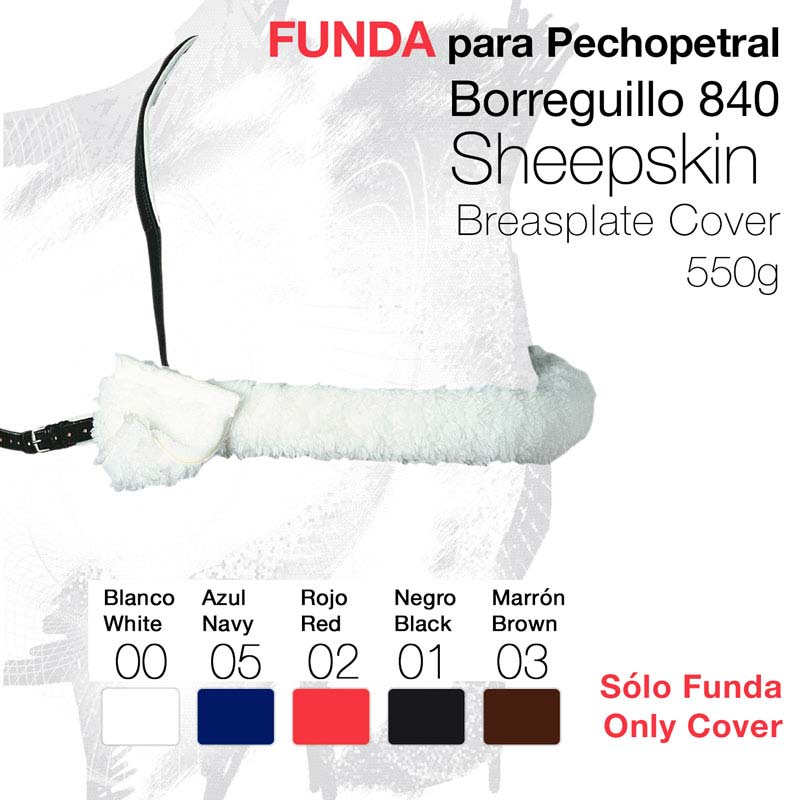 Funda para pechopetral Borreguillo em pele de carneiro com várias cores