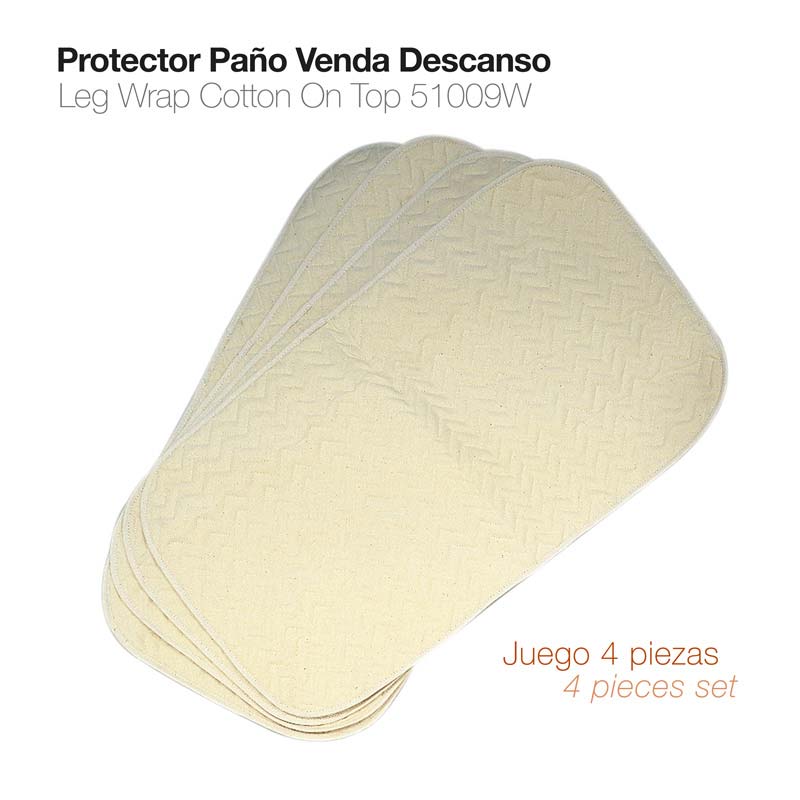 Conjunto de 4 peças de protector de algodão creme com padrão texturizado