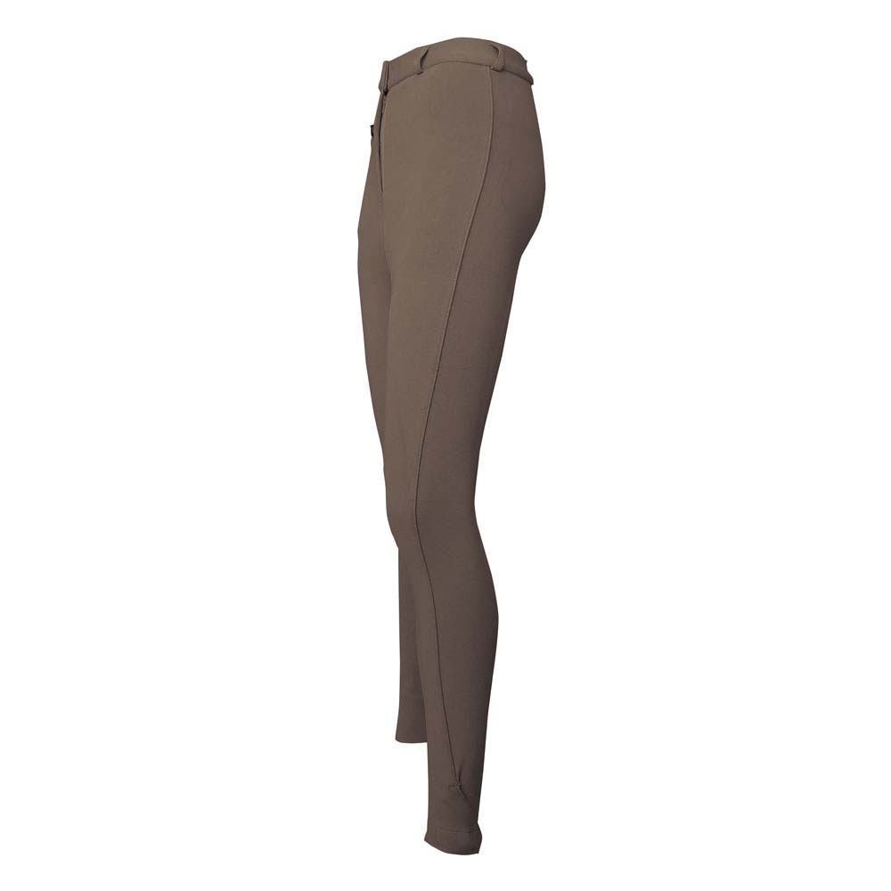 Calças justas castanhas de mulher com cinto e corte slim