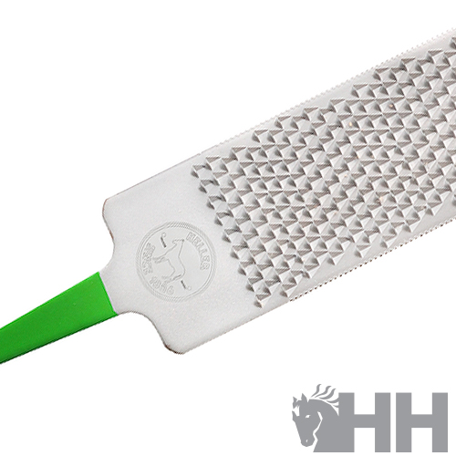 Râpa branca com cabo verde e textura triangular com logotipo HH