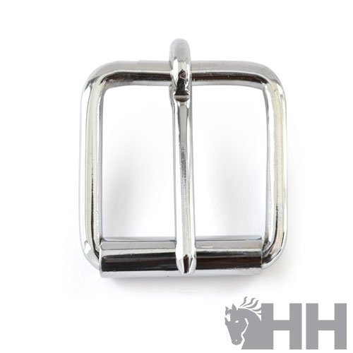 Fivela metálica prateada quadrada para cinto