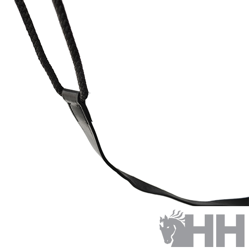 Cordão preto com fita fina preta e logótipo HH