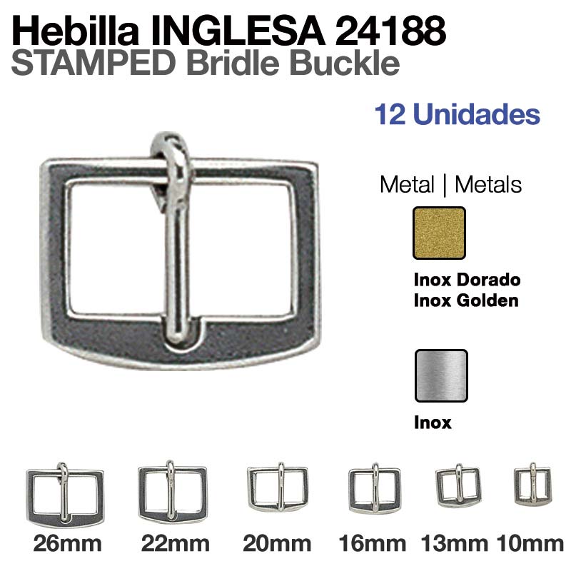 Hebilla inglesa metálica modelo 24188 em vários tamanhos e cores