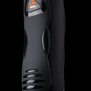 Suporte para joelho preto com logótipo e texto eQuickjet