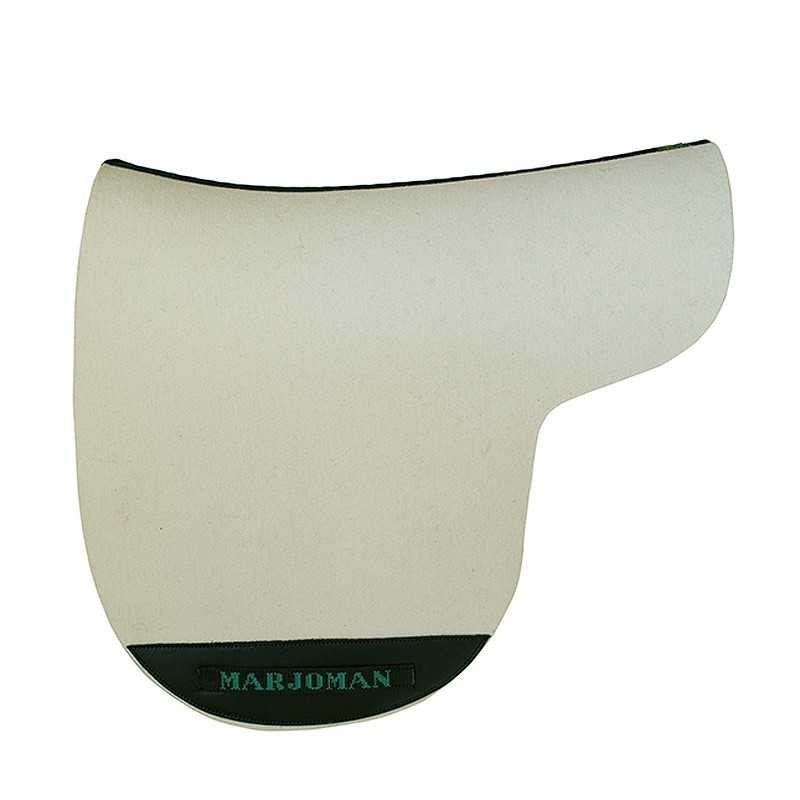 Sela branca e preta com texto MARJOMAN
