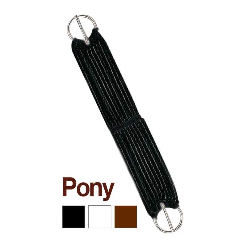 correia elástica preta com fivelas metálicas para cavalo