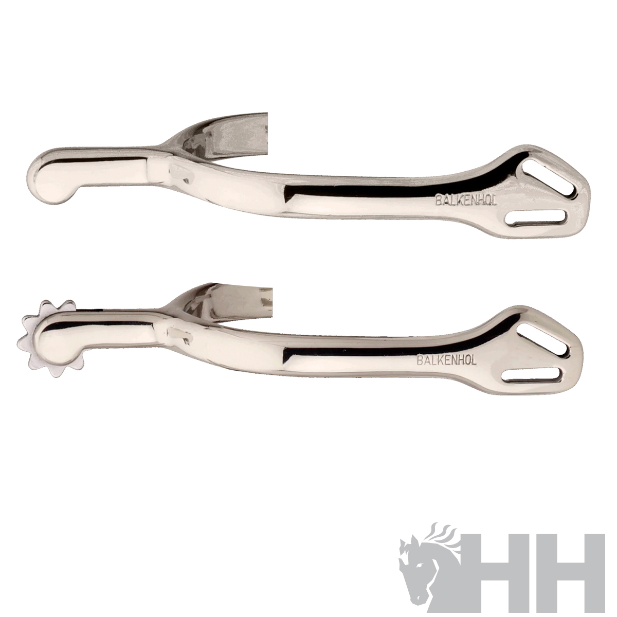Dois estribos de metal com gravura BALKENHOL e logótipo HH
