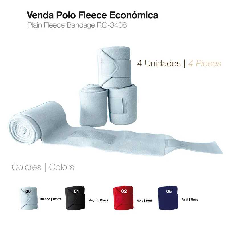 Venda elástica de fleece em várias cores, empilhadas e esticadas