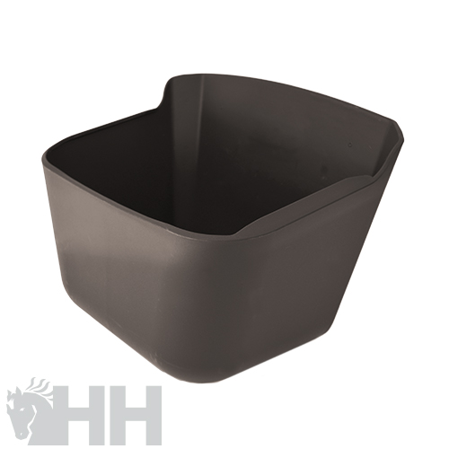 Recipiente quadrado preto de plástico com fundo branco