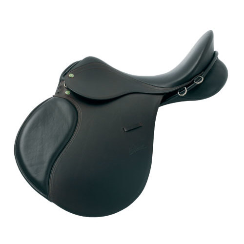 Sela de equitação preta em couro com design clássico