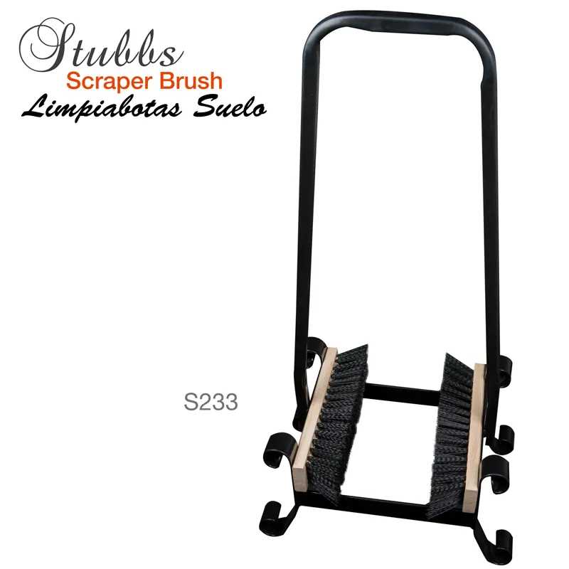 Escova de limpeza para calçado Stubbs com estrutura metálica preta e cerdas pretas